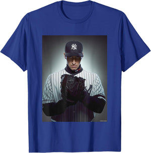 Andy Pettitte New York Yankees Catcher by Michael Grecco T-Shirt - T-Shirt | Royal