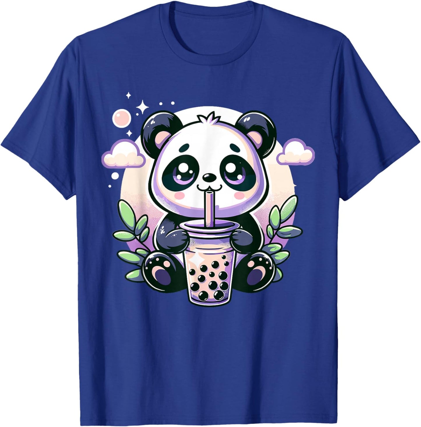 Kawaii Panda Anime Boba Drink Bubble Tea Kids Teen Girl Boy T-Shirt - T-Shirt | Royal
