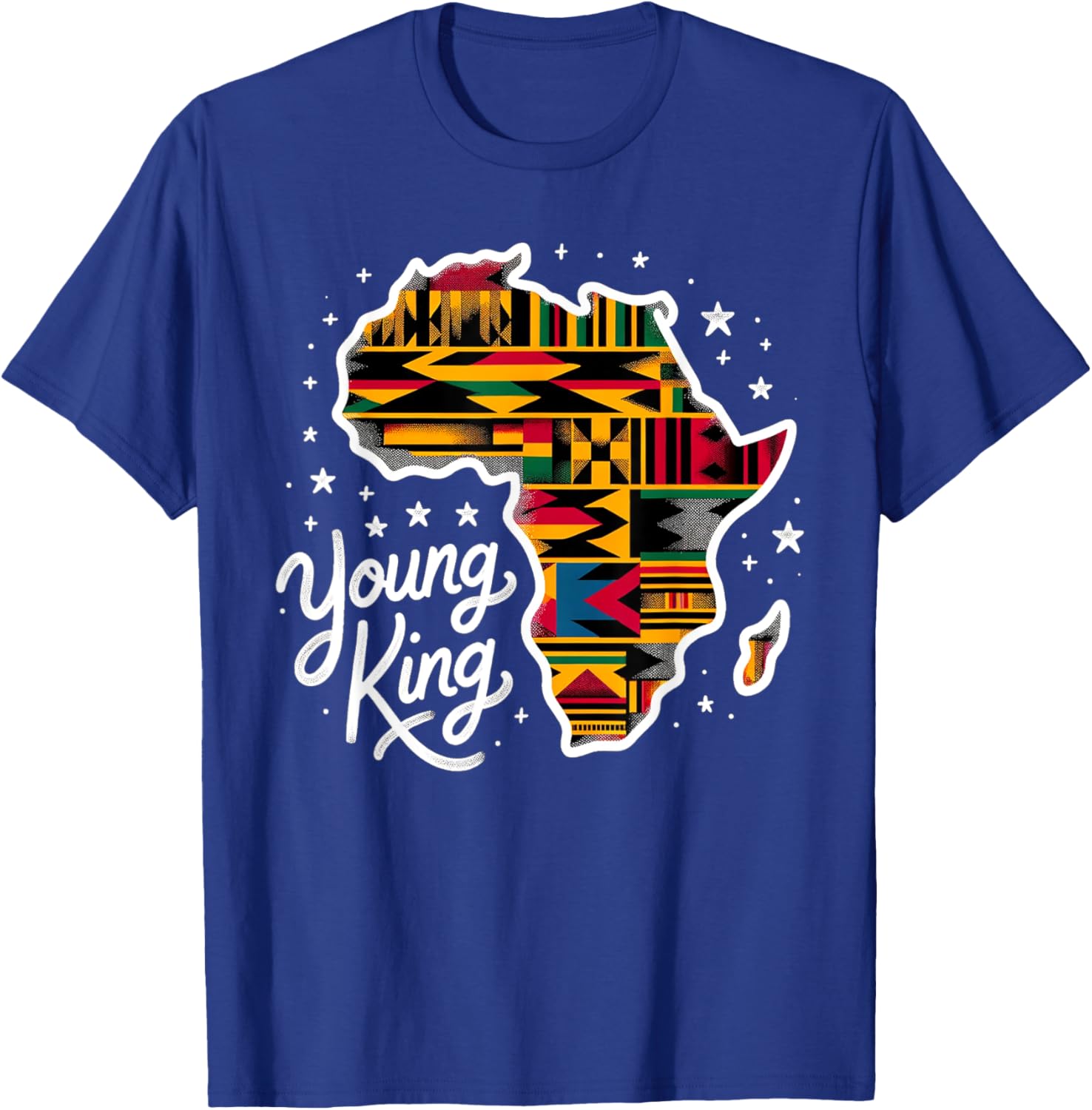 Boys African Kente Print Clothes Kids Young King Kente Youth T-Shirt - T-Shirt | Royal