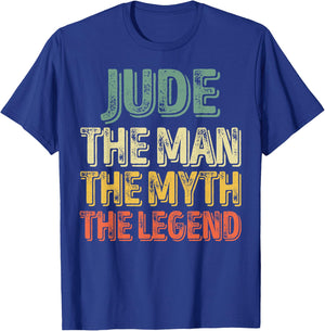 Jude The Man The Myth The Legend Shirt First Name Jude T-Shirt - T-Shirt | Royal
