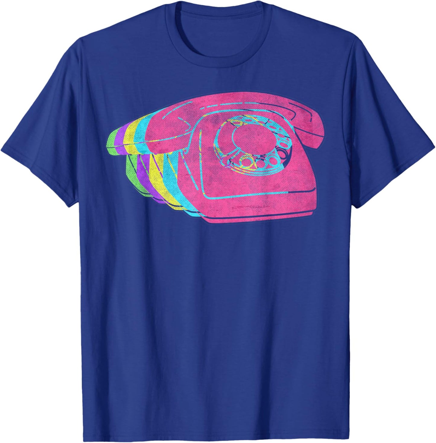 Phone Telephone Classic. 80s. Colors. 1980s. T-Shirt - T-Shirt | Royal