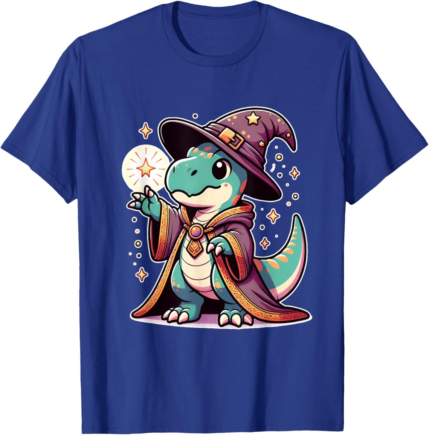 Halloween wizard funny dinosaur T-Shirt - T-Shirt | Royal