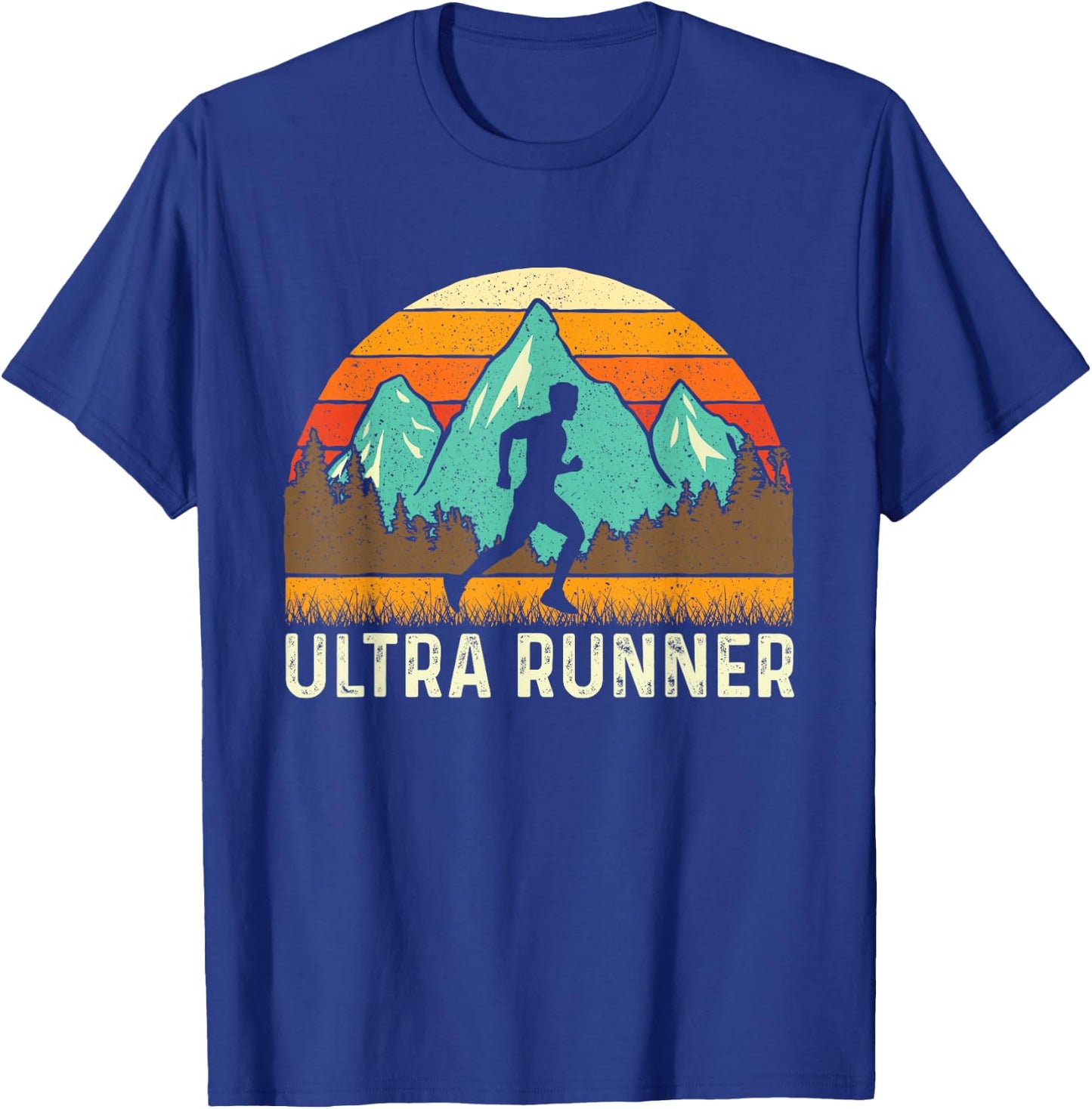 Ultra Runner - Vintage Marathon Race Long Distance Running T-Shirt - T-Shirt | Royal
