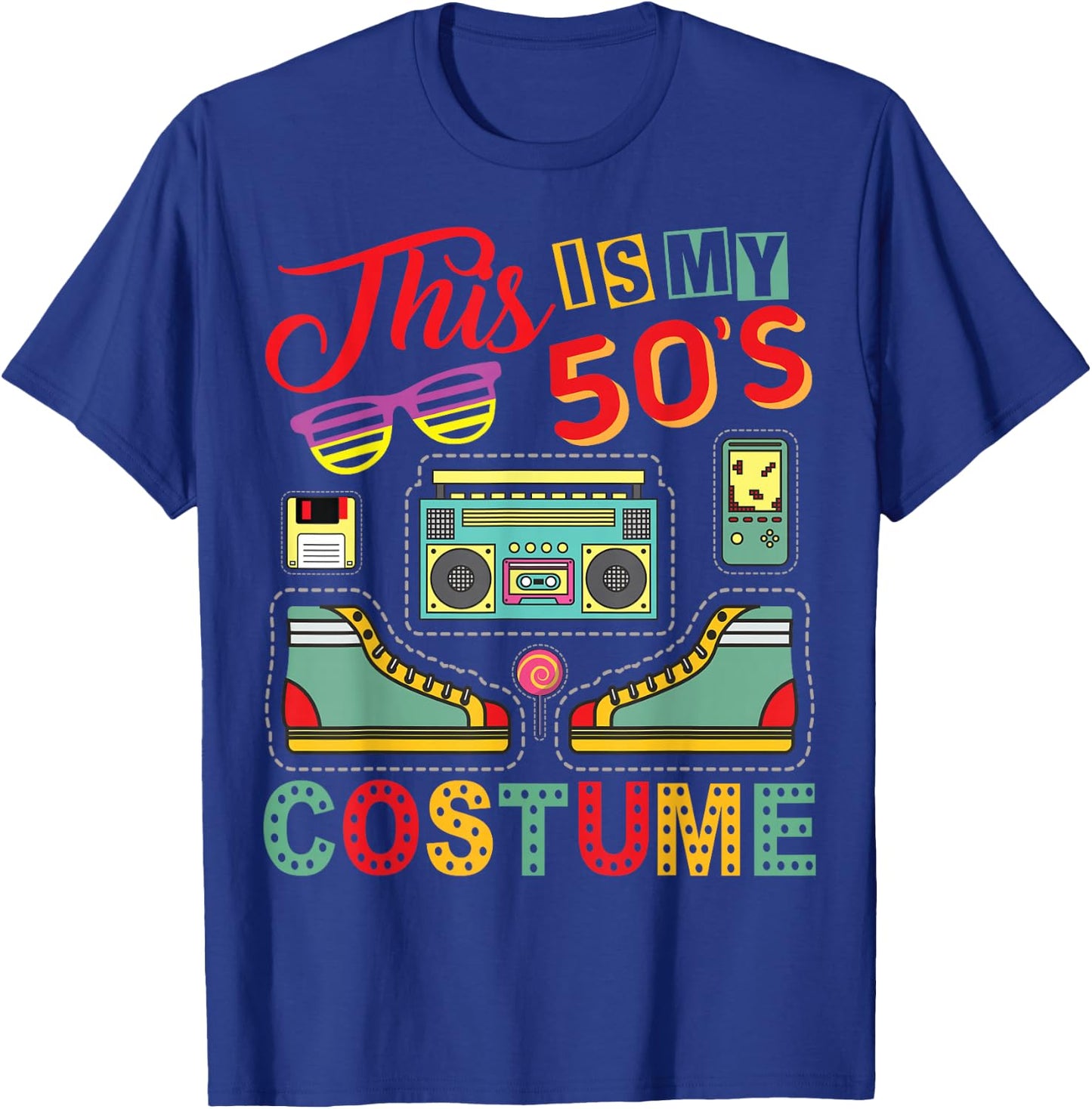 This Is My 50s Costume Shirt 1950s Retro Vintage 50s Party T-Shirt - T-Shirt | Royal