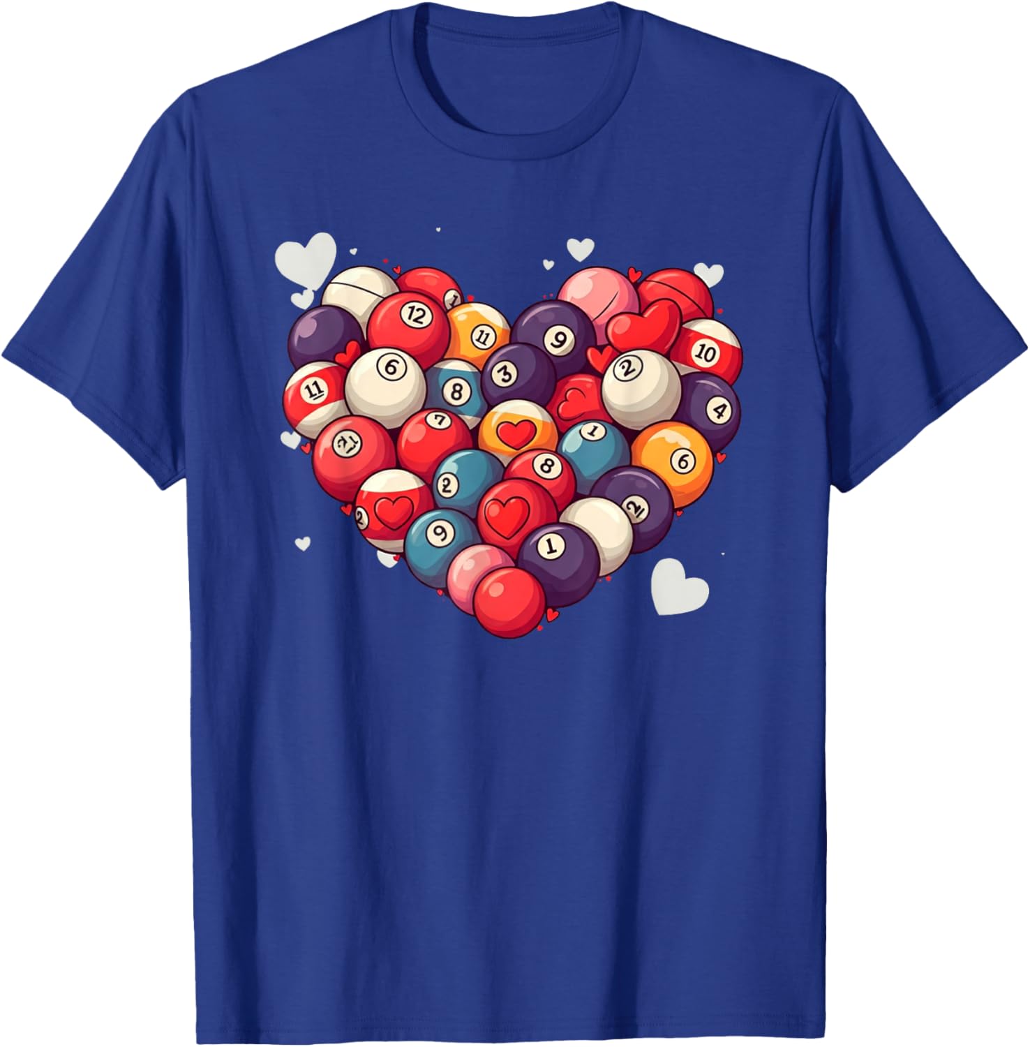Funny Billiards Heart Valentine Billiard Kids T-Shirt - T-Shirt | Royal