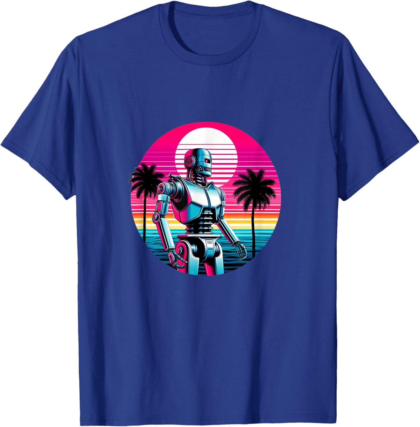 Robotics Retro Robot Machine Engineer Robots Mom Dad Kids T-Shirt - T-Shirt | Royal