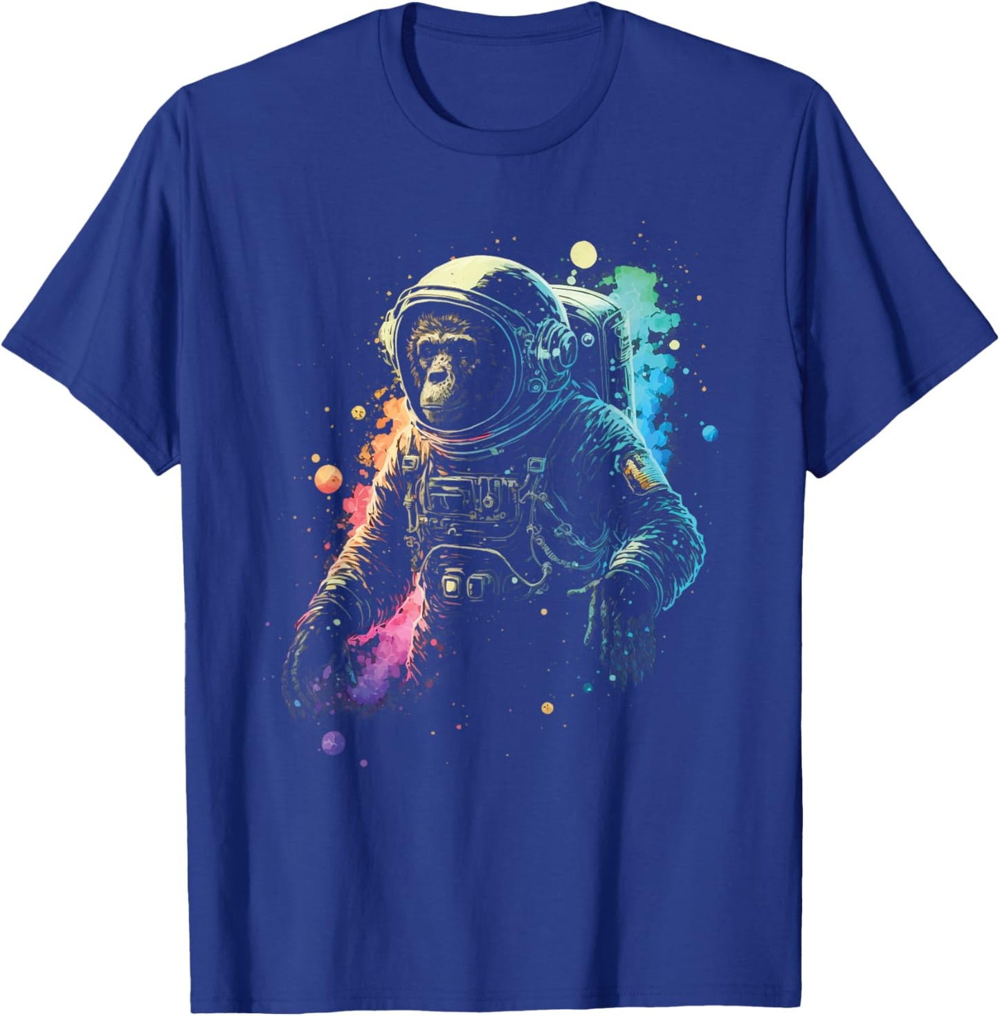 Monkey Astronaut SciFi Chimp Graphic T-Shirt - T-Shirt | Royal