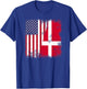 Half Danish Dane Flag | Vintage Denmark USA Gift T-Shirt - T-Shirt | Royal