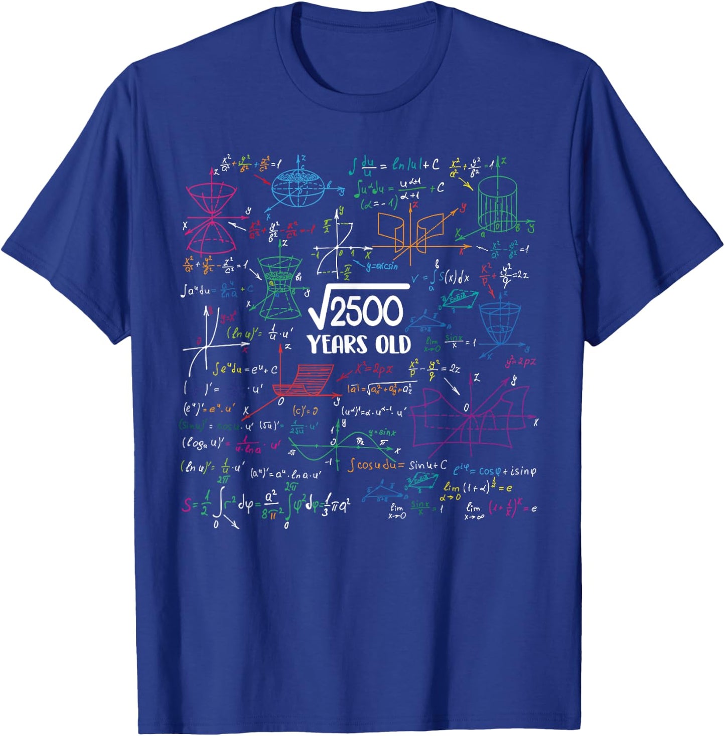 Square Root of 2500 - 50 Year Old Math Lovers 50th Birthday T-Shirt - T-Shirt | Royal