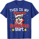 Siberian Husky Christmas Pajama Reindeer Men Women Boys Xmas T-Shirt - T-Shirt | Royal