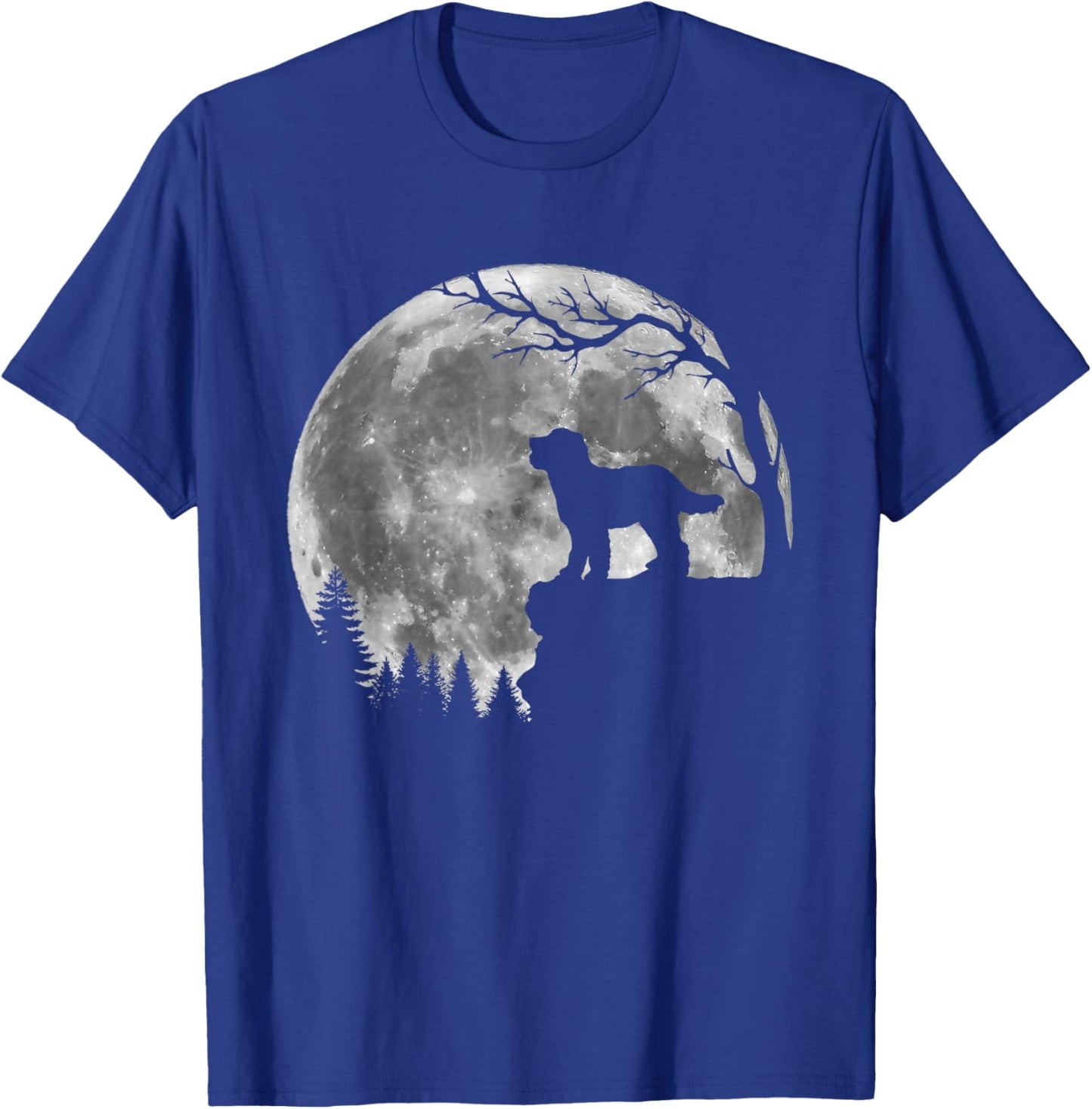 Bernedoodle Doodle Dog Moon Silhouette Halloween Costume T-Shirt - T-Shirt | Royal