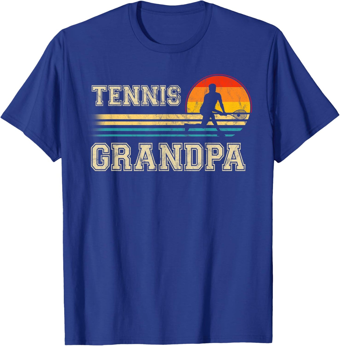 Vintage Retro Tennis Grandpa T shirt For Gift Sunset T-Shirt - T-Shirt | Royal