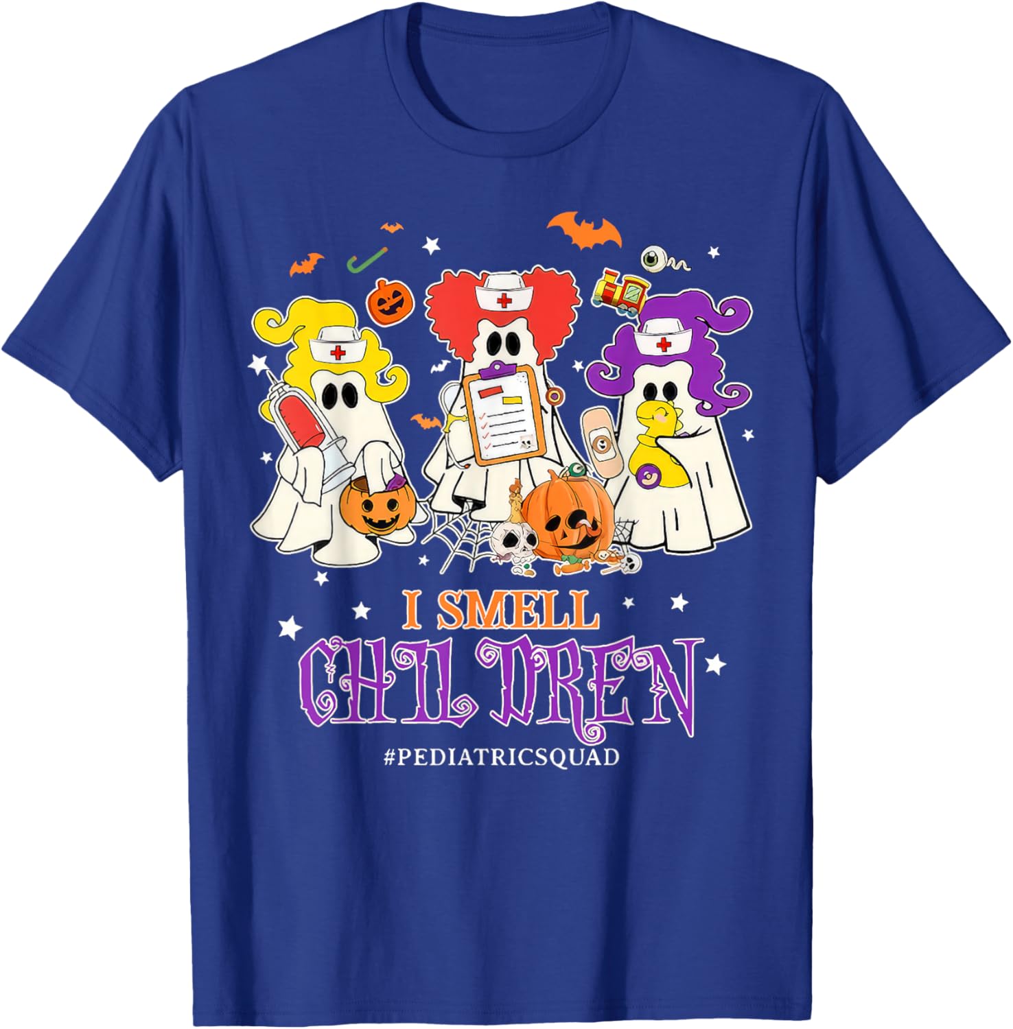 I Smell Children Funny Witch Halloween Pediatrics Nurse T-Shirt - T-Shirt | Royal