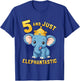 Kids Elephant 5th Birthday Child Age 5 Years Elephant T-Shirt - T-Shirt | Royal