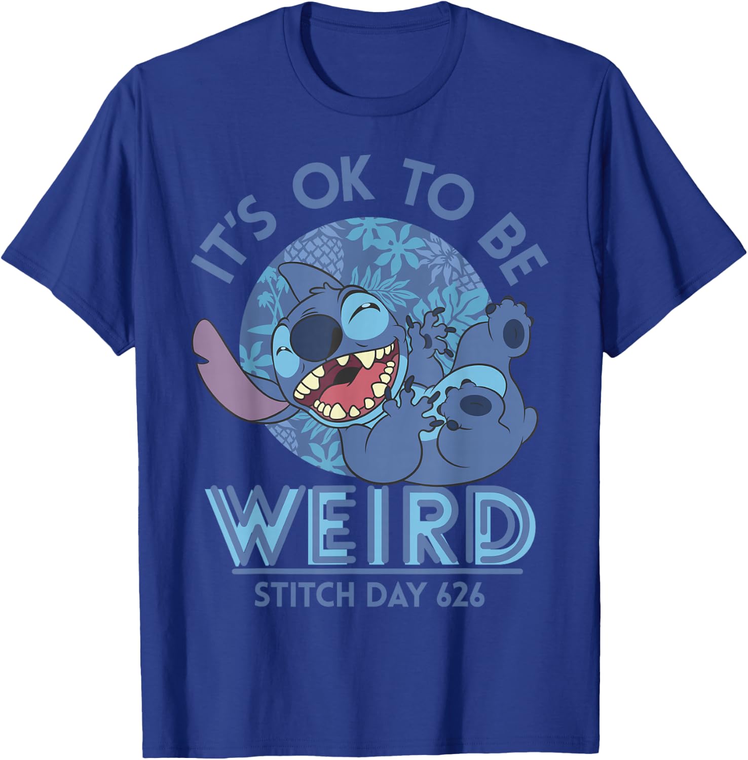 Disney Lilo & Stitch 626 Stitch Day It's OK To Be Weird Short Sleeve T-Shirt - T-Shirt | Royal