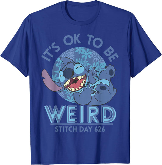 Disney Lilo & Stitch 626 Stitch Day It's OK To Be Weird Short Sleeve T-Shirt - T-Shirt | Royal