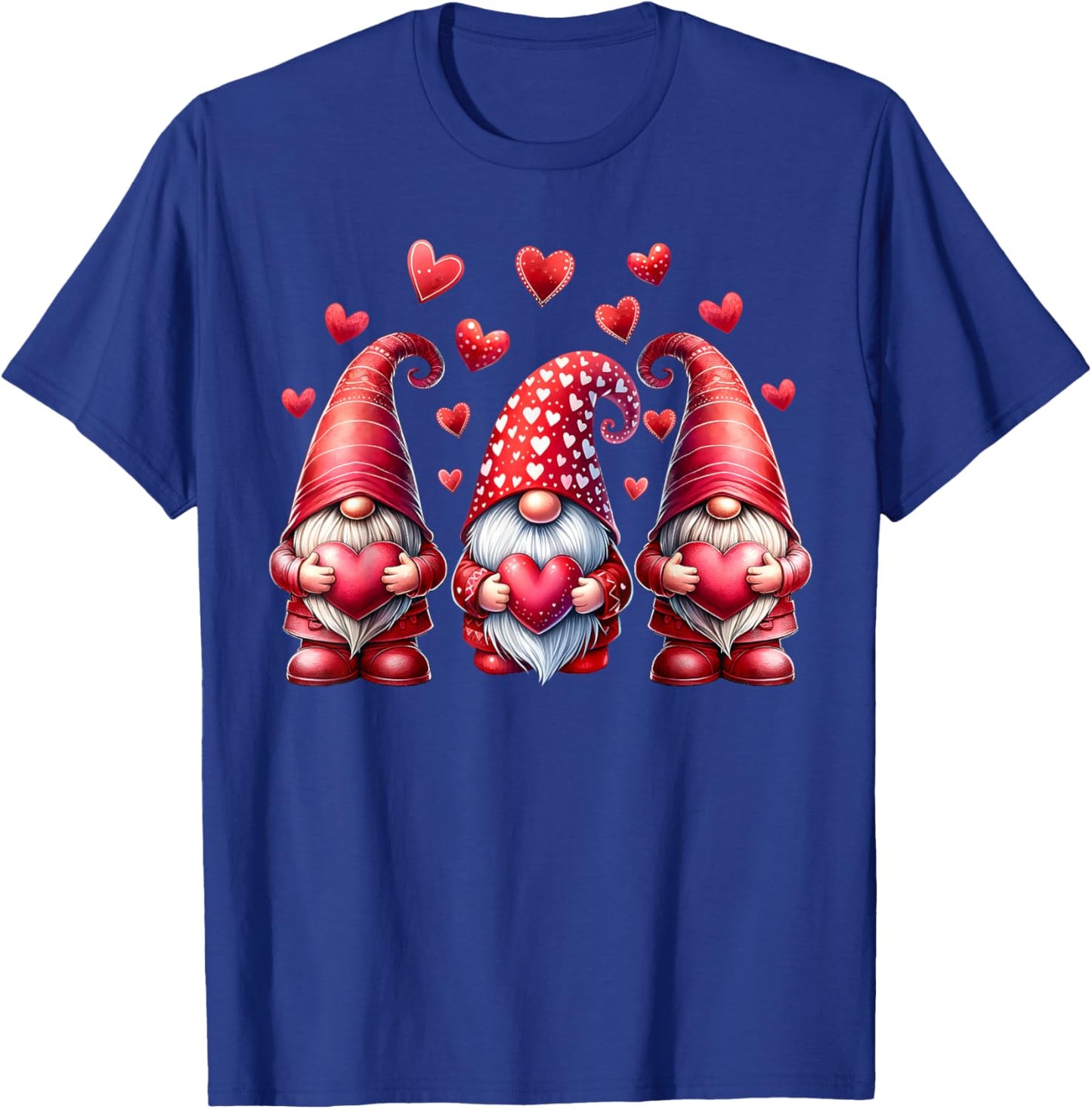 Valentines Day Gnomes Cute Red Hearts Love Gnome Women Girls T-Shirt - T-Shirt | Royal