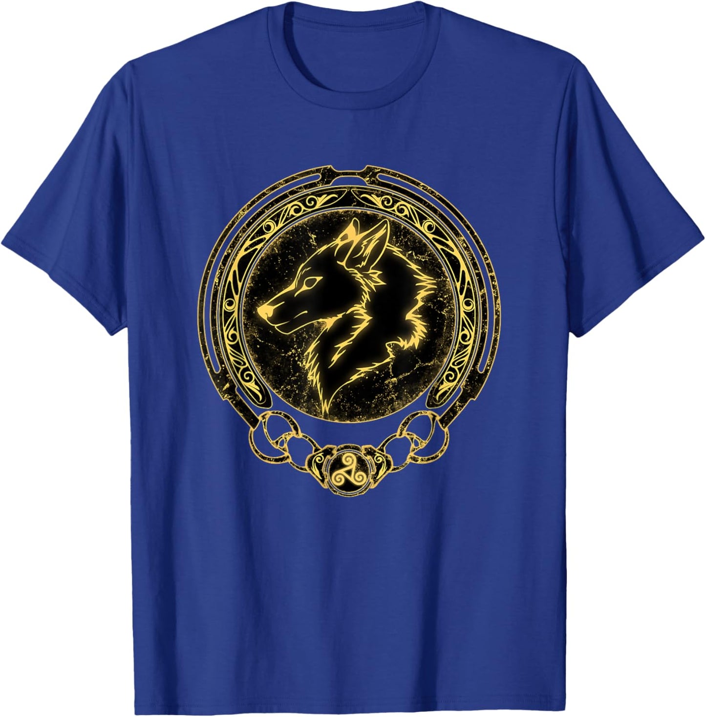 Viking Fenrir Fenris Wolf Celtic Triskelion Symbol T-Shirt - T-Shirt | Royal