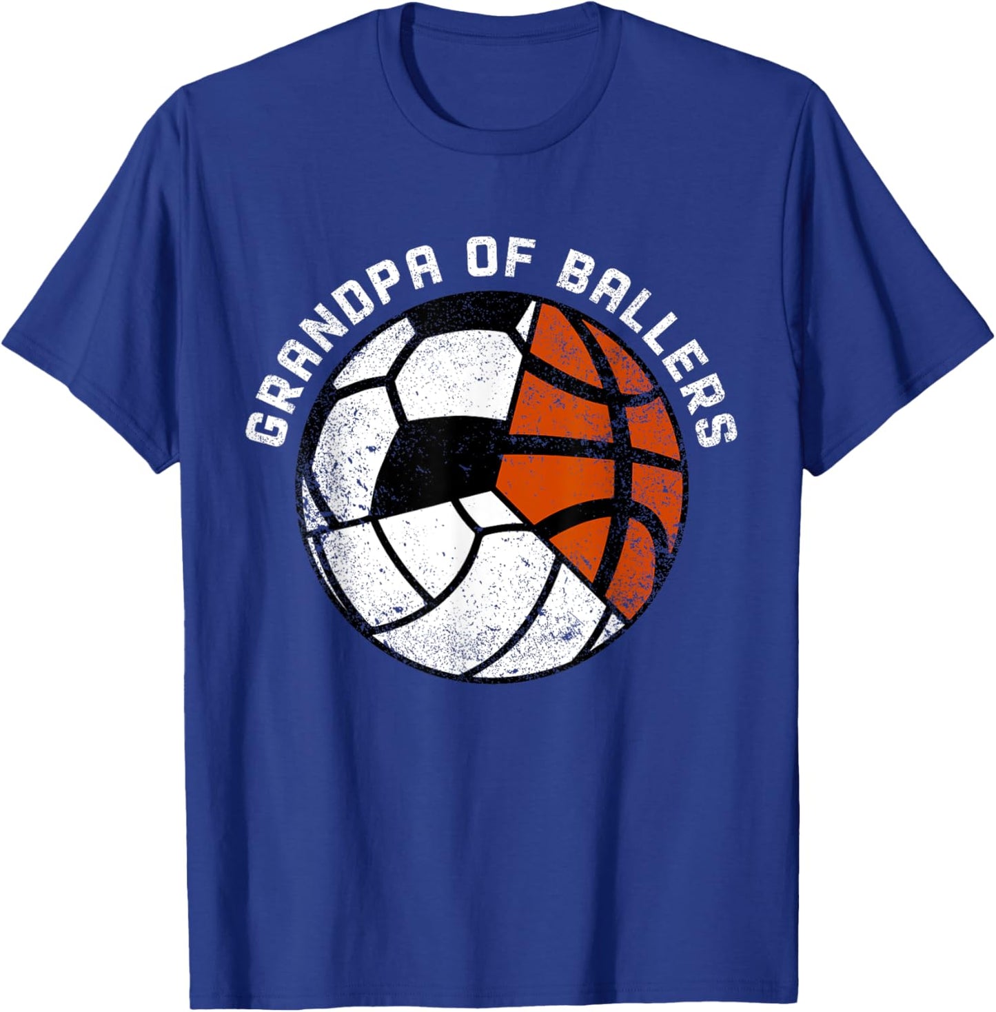 Grandpa Of Ballers Funny Volleyball Soccer Basketball T-Shirt - T-Shirt | Royal