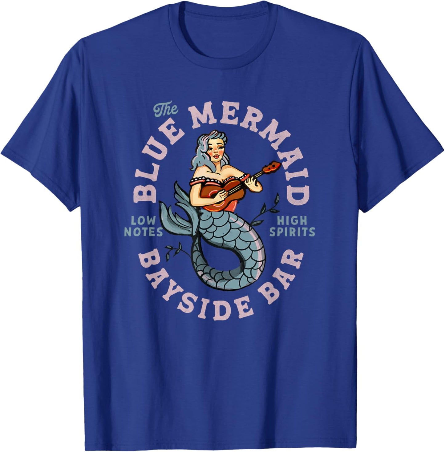 Sailor Mermaid Tattoo Vintage Guitar Music Travel Dive Bar T-Shirt - T-Shirt | Royal