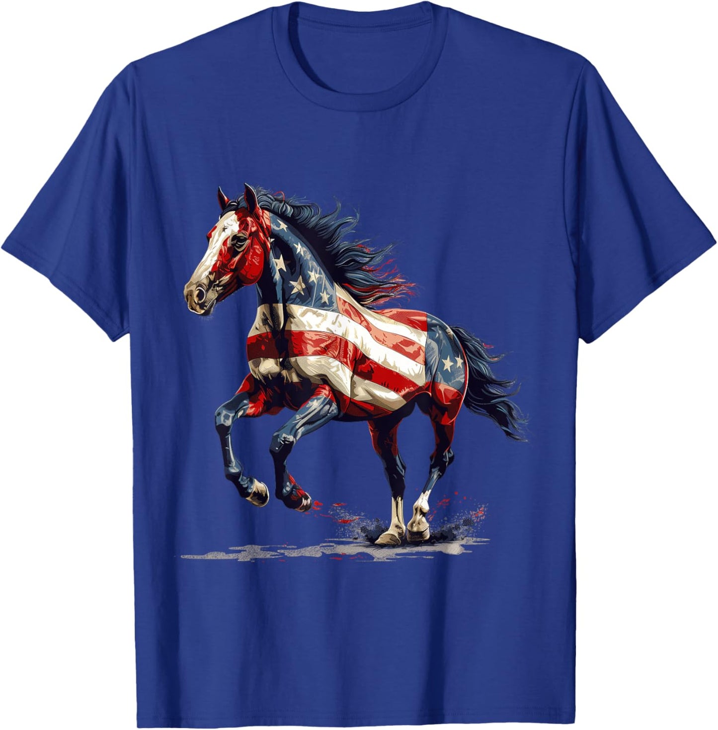 Patriotic Horse USA Flag Vintage Horse 4th Of July T-Shirt - T-Shirt | Royal