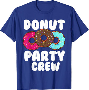 Funny Doughnut Party Crew Cool Doughnut Gift Kids Men Women T-Shirt - T-Shirt | Royal