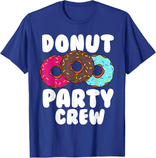 Funny Doughnut Party Crew Cool Doughnut Gift Kids Men Women T-Shirt - T-Shirt | Royal