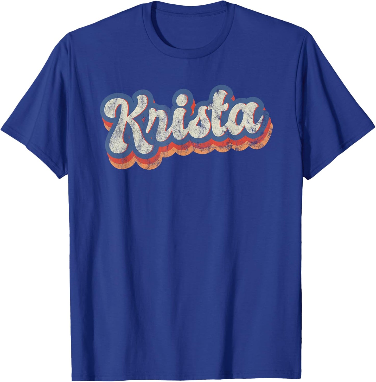 Krista Personalized Name Shirt Custom Lettering 70's T-Shirt - T-Shirt | Royal
