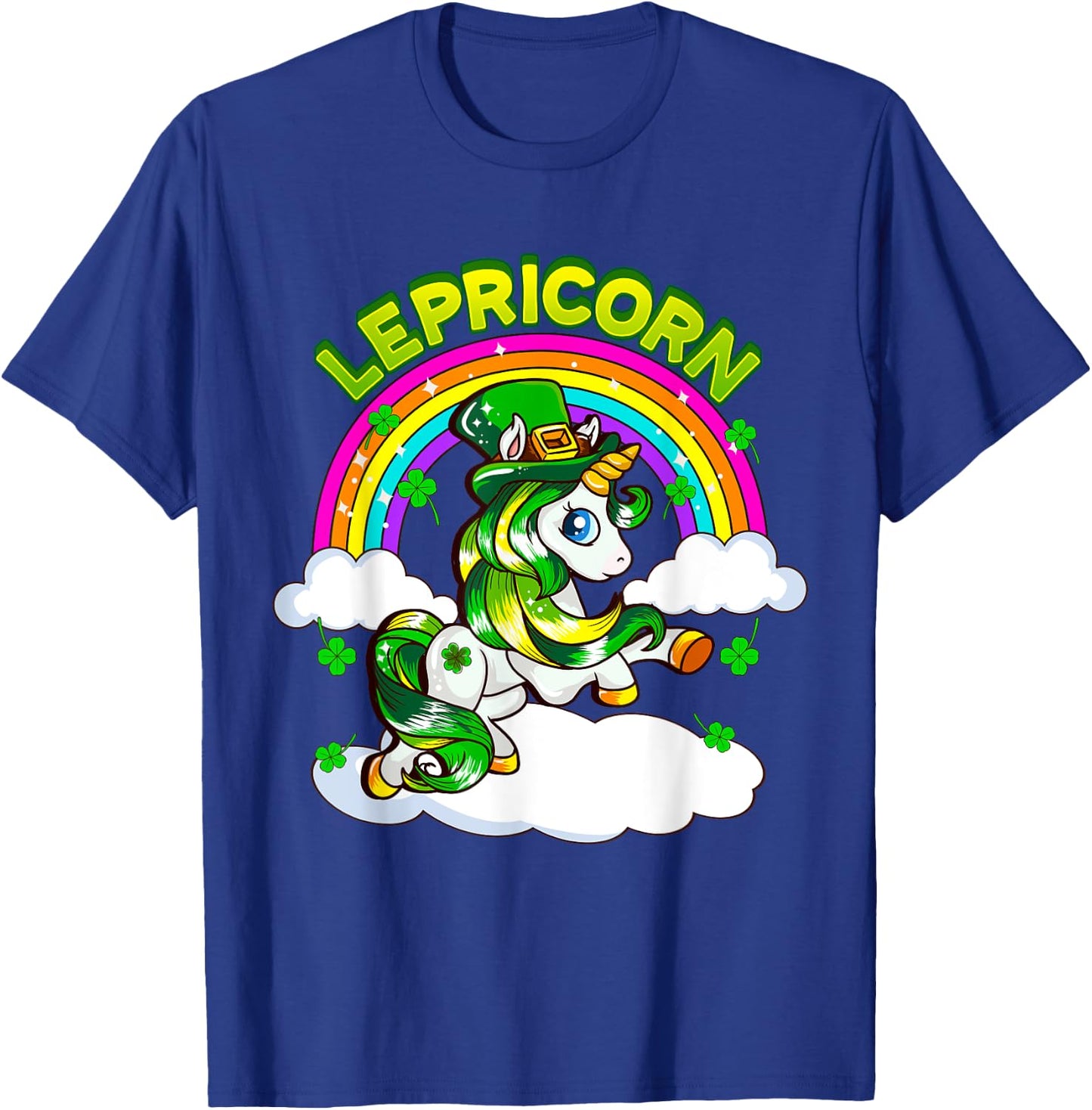St Patricks Day Girls Unicorn Irish Lepricorn Women Youth T-Shirt - T-Shirt | Royal