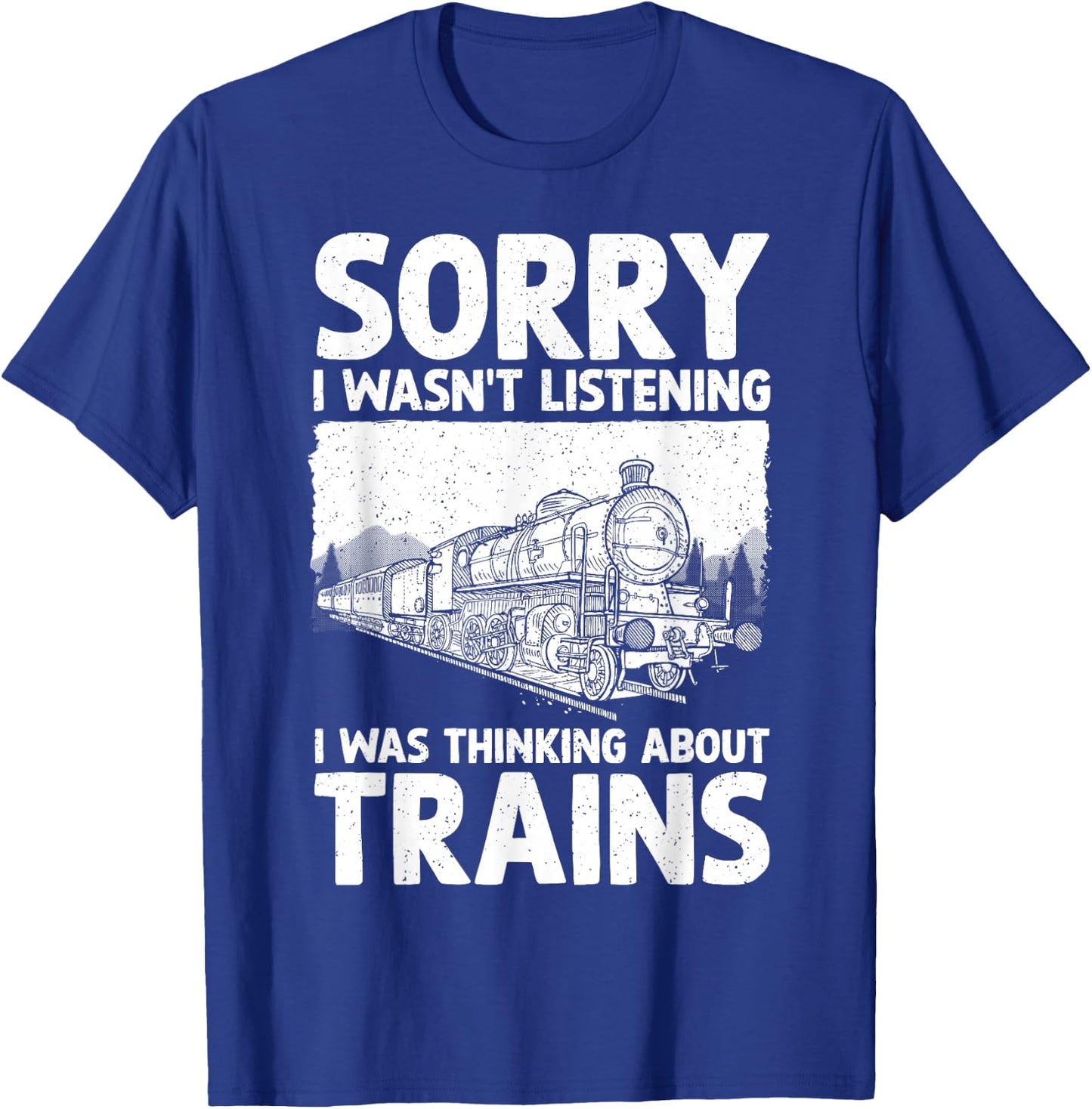 Cool Train Art Women Railroad Crossing Train Lovers T-Shirt - T-Shirt | Royal