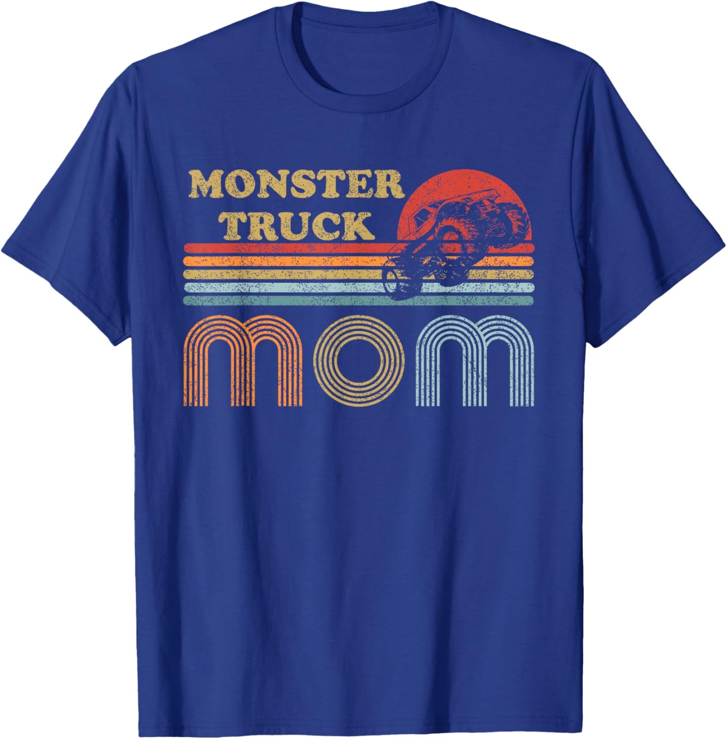 Monster Truck Mom Shirt Vintage Sunset Retro Horizon Lines T-Shirt - T-Shirt | Royal