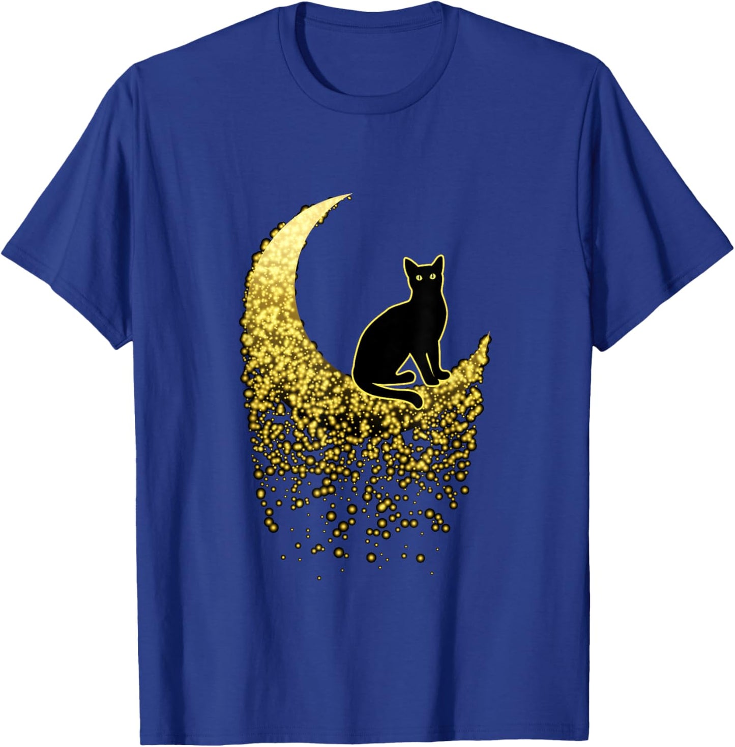 Cat on the Gold Moon - for Cat Lovers T-Shirt - T-Shirt | Royal