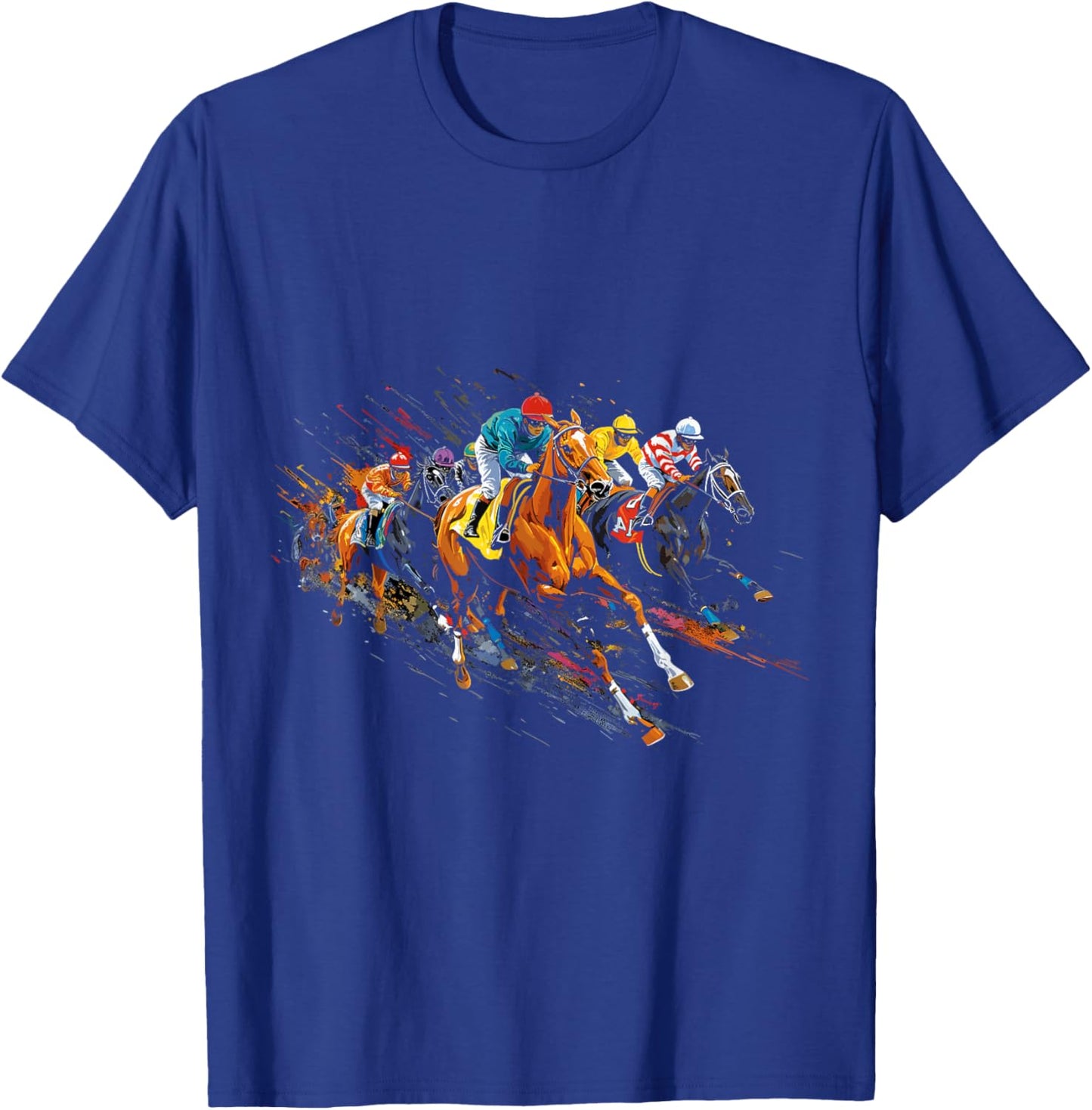 Funny Horse Racing Jockey Racer Derby Rider Race Track T-Shirt - T-Shirt | Royal