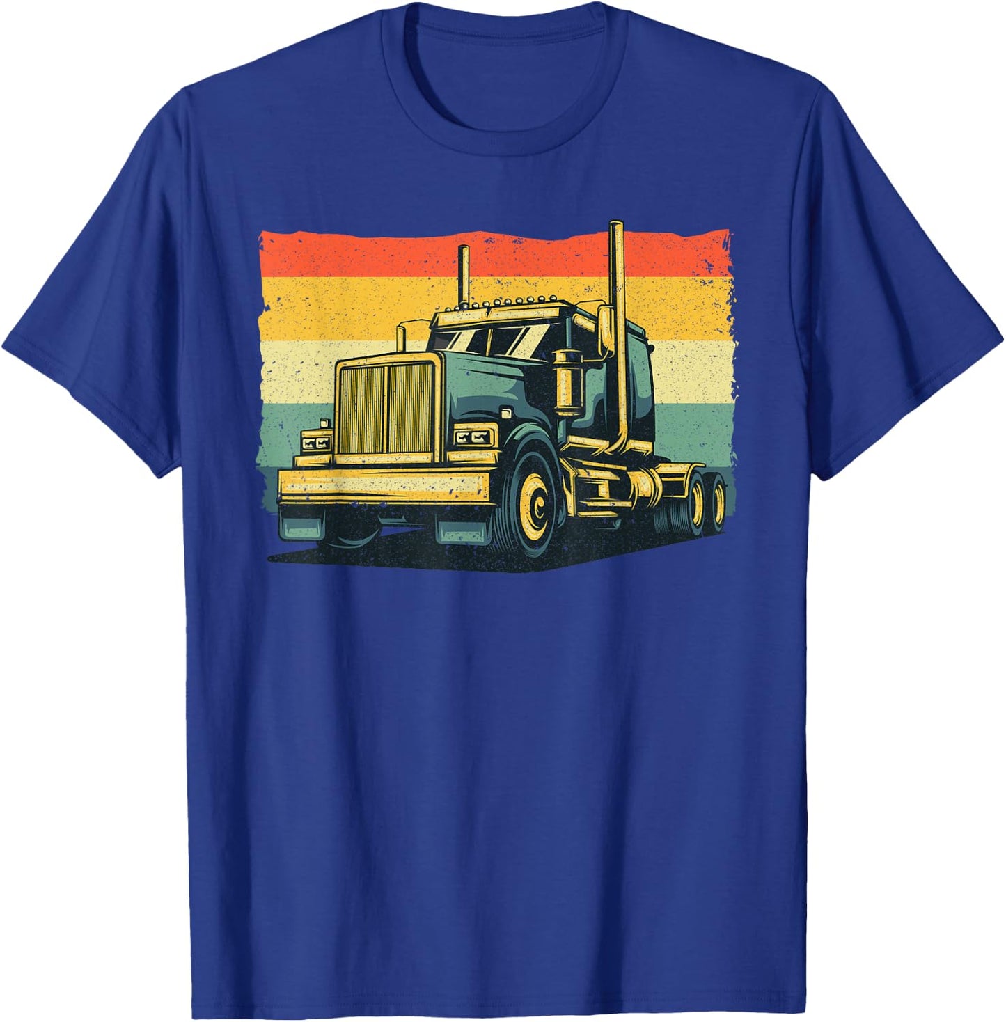 Vintage Trucker Art Women Kids Trucking Truck Driver T-Shirt - T-Shirt | Royal