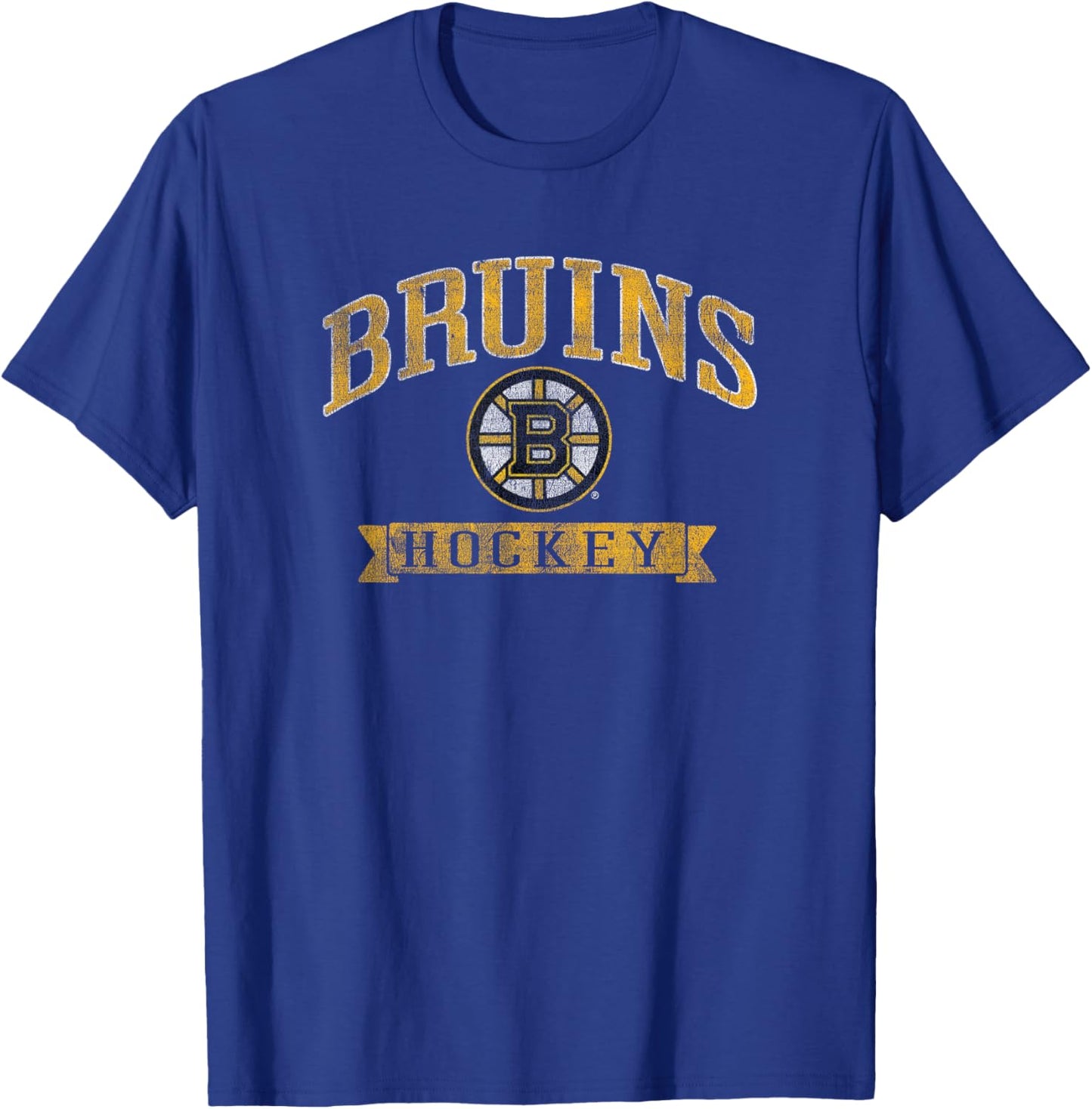 Boston Bruins Vintage Hockey Dark Heather T-Shirt - T-Shirt | Royal