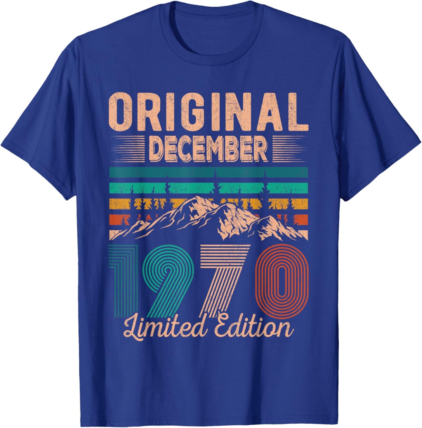 Original December 1970 Born in December 1970 Birthday T-Shirt - T-Shirt | Royal