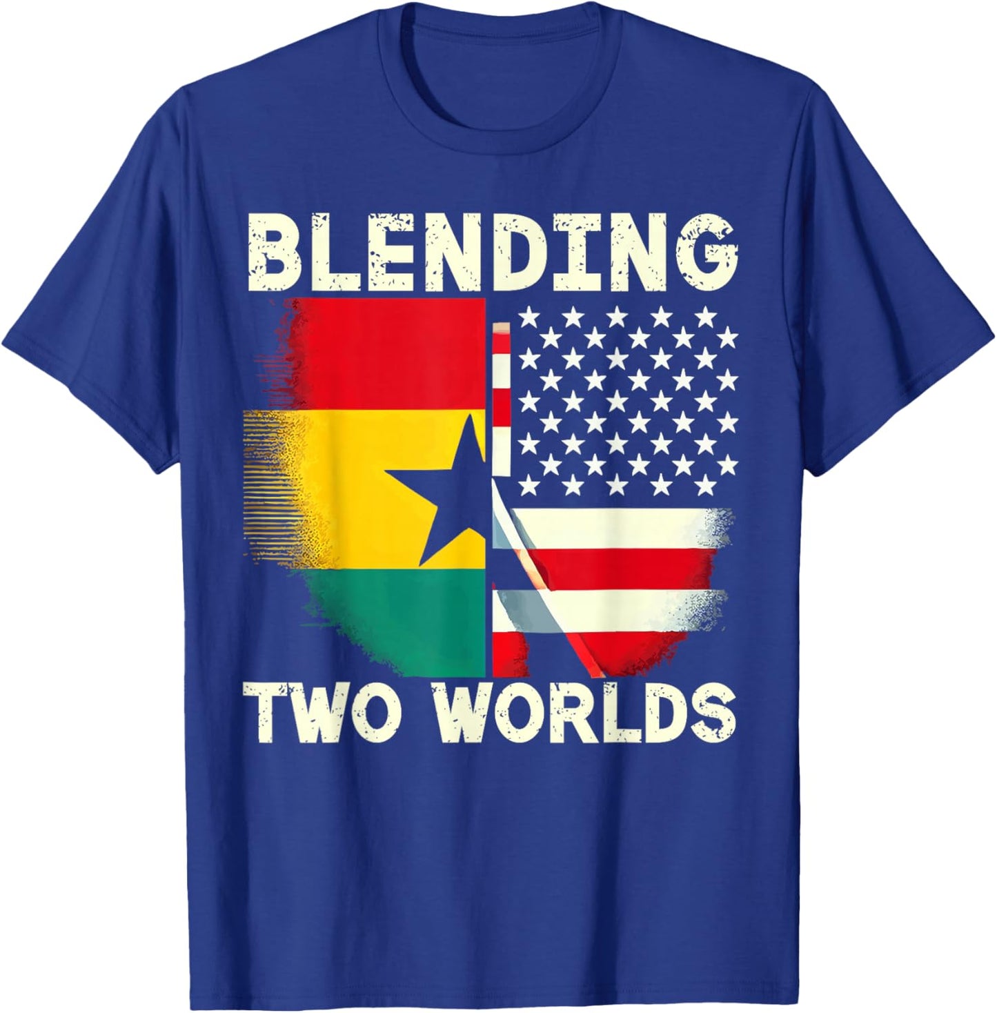 Half Ghanaian Half American USA Flag Ghana America T-Shirt - T-Shirt | Royal