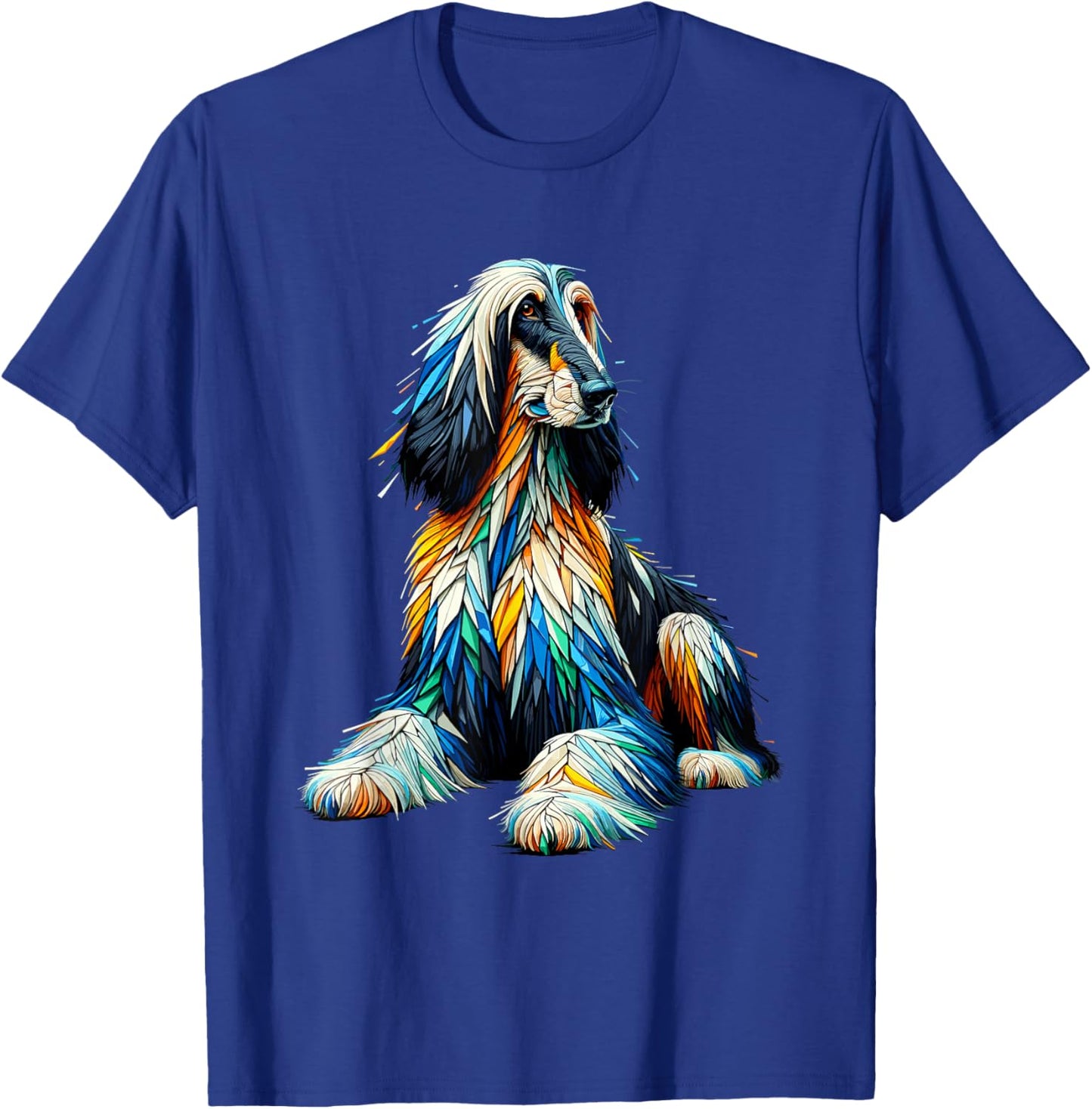 Afghan Hound Dog Gifts Afghan Greyhound Polygon Art Afghan Hound Dog T-Shirt - T-Shirt | Royal