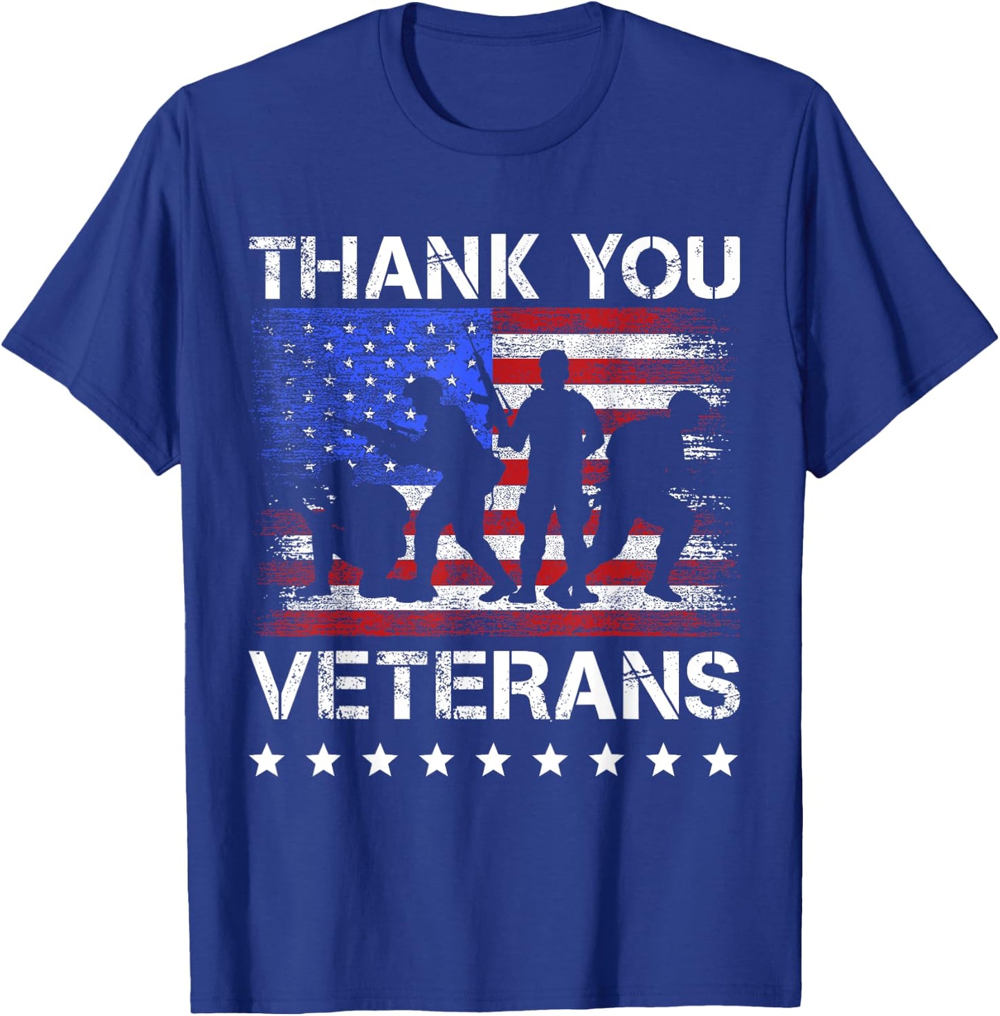 Thank you veterans for proud military veterans day US flag T-Shirt - T-Shirt | Royal