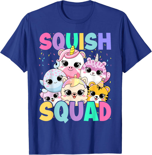 Squish Squad Birthday For Girls Kids Toddlers T-Shirt - T-Shirt | Royal