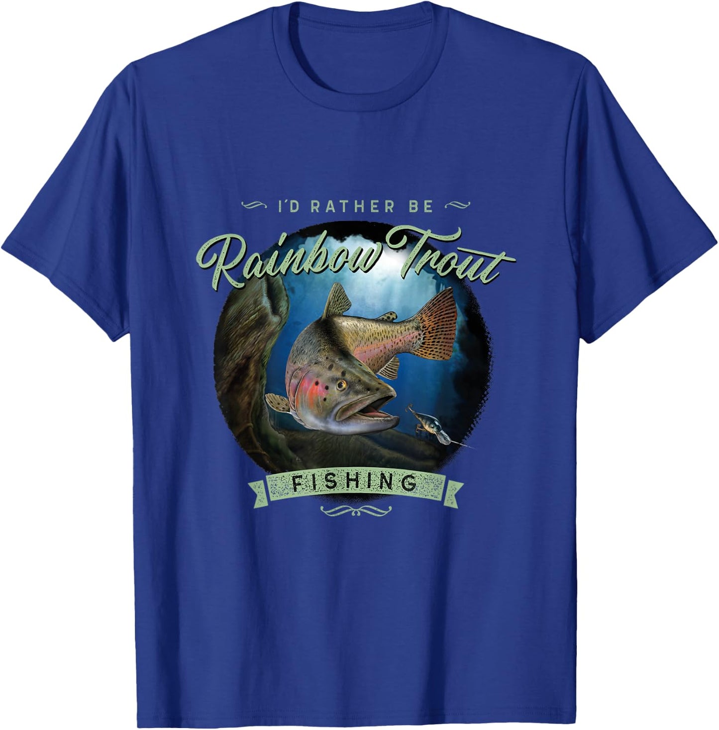 Vintage Look Rainbow Trout Fishing Gifts T-Shirt - T-Shirt | Royal