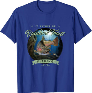 Vintage Look Rainbow Trout Fishing Gifts T-Shirt - T-Shirt | Royal