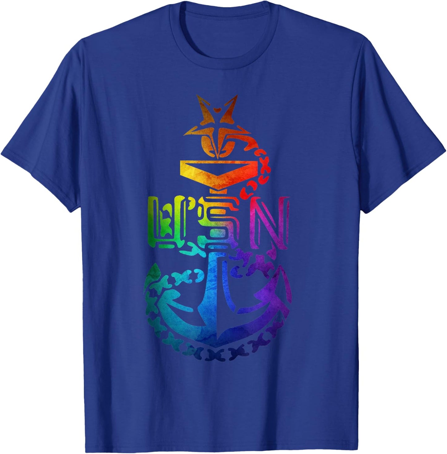 Senior Chief Petty Officer (SCPO Navy) Colorful Anchor T-Shirt - T-Shirt | Royal