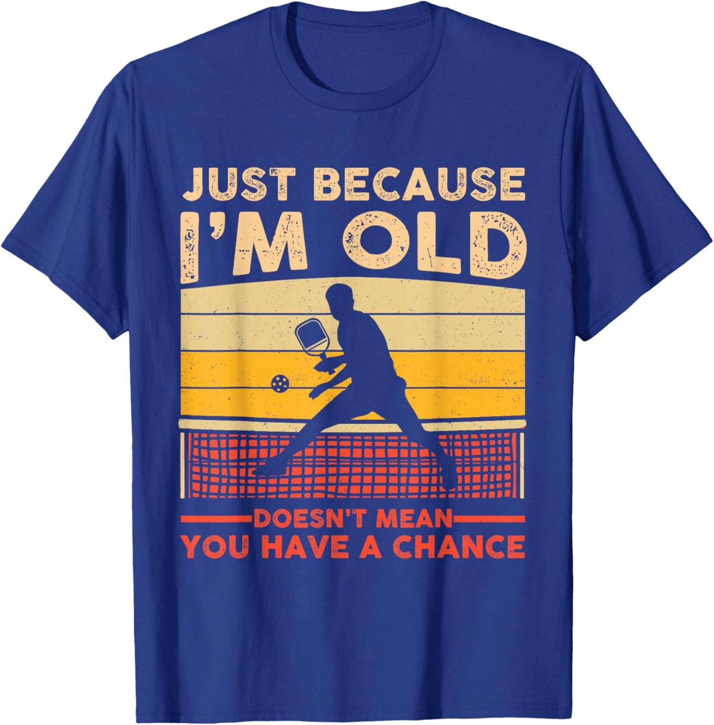 Funny Pickleball Old Man Women Paddle Pickleball Player T-Shirt - T-Shirt | Royal