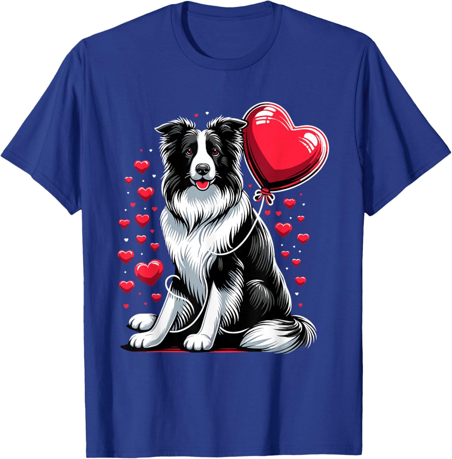 Border Collie Dog Valentines Day Dog Owner Valentine T-Shirt - T-Shirt | Royal