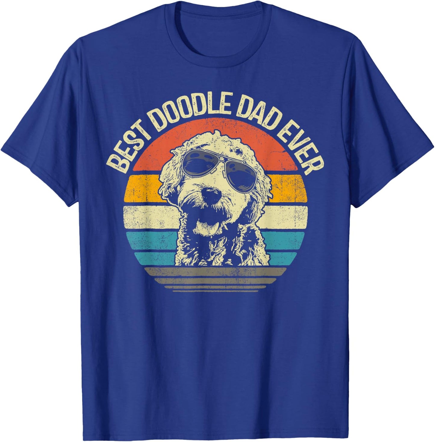 Best Doodle Dad Ever Funny Goldendoodle Dad Vintage Gifts T-Shirt - T-Shirt | Royal