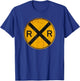 Vintage Railroad Crossing Sign Worker Engineer T-Shirt - T-Shirt | Royal