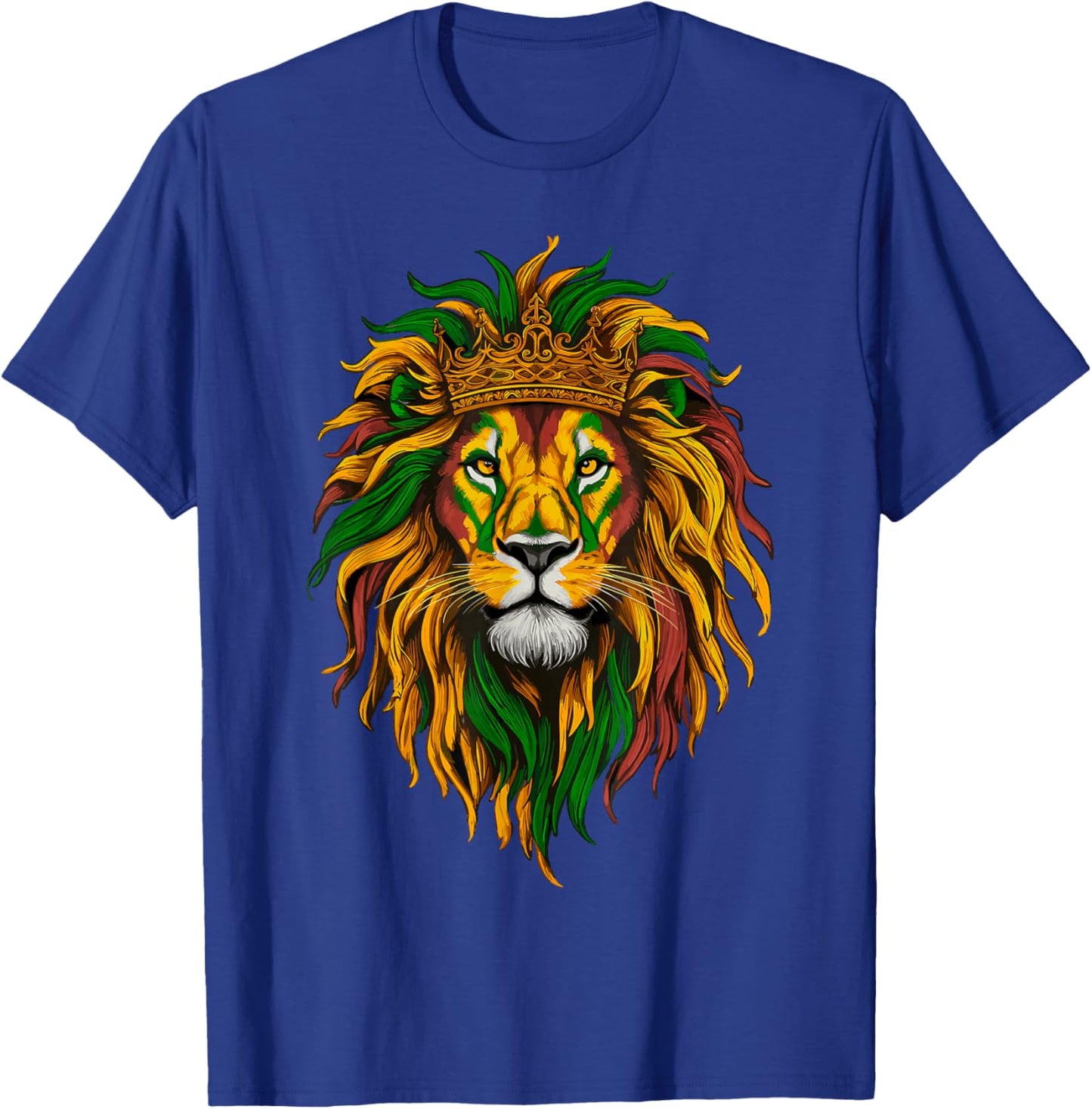 Rasta Lion of Judah Rastafarian Reggae Ethiopian Lion T-Shirt - T-Shirt | Royal