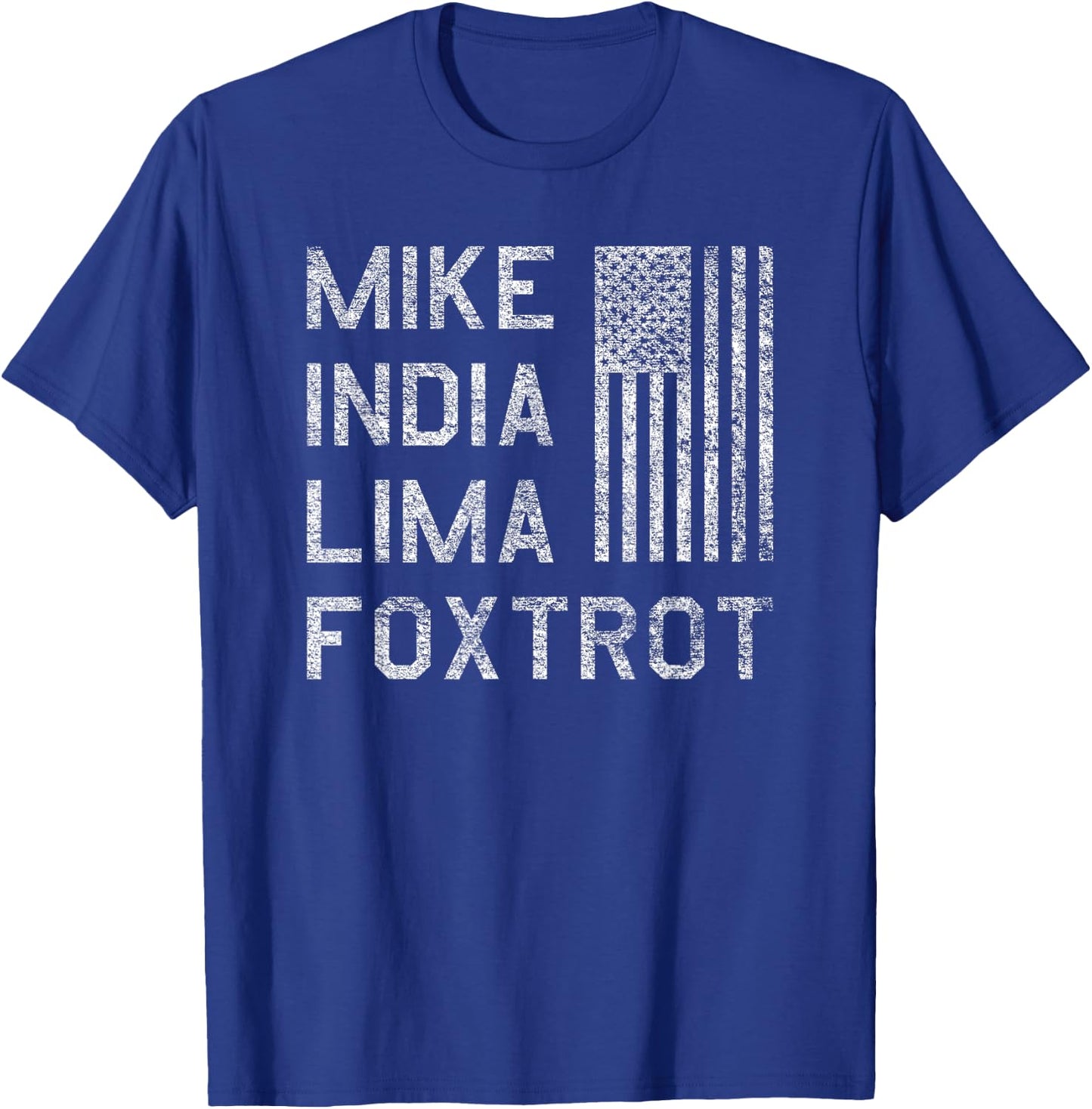 Mike India Lima Foxtrot Us American Flag Fun Milf Humor T-Shirt - T-Shirt | Royal