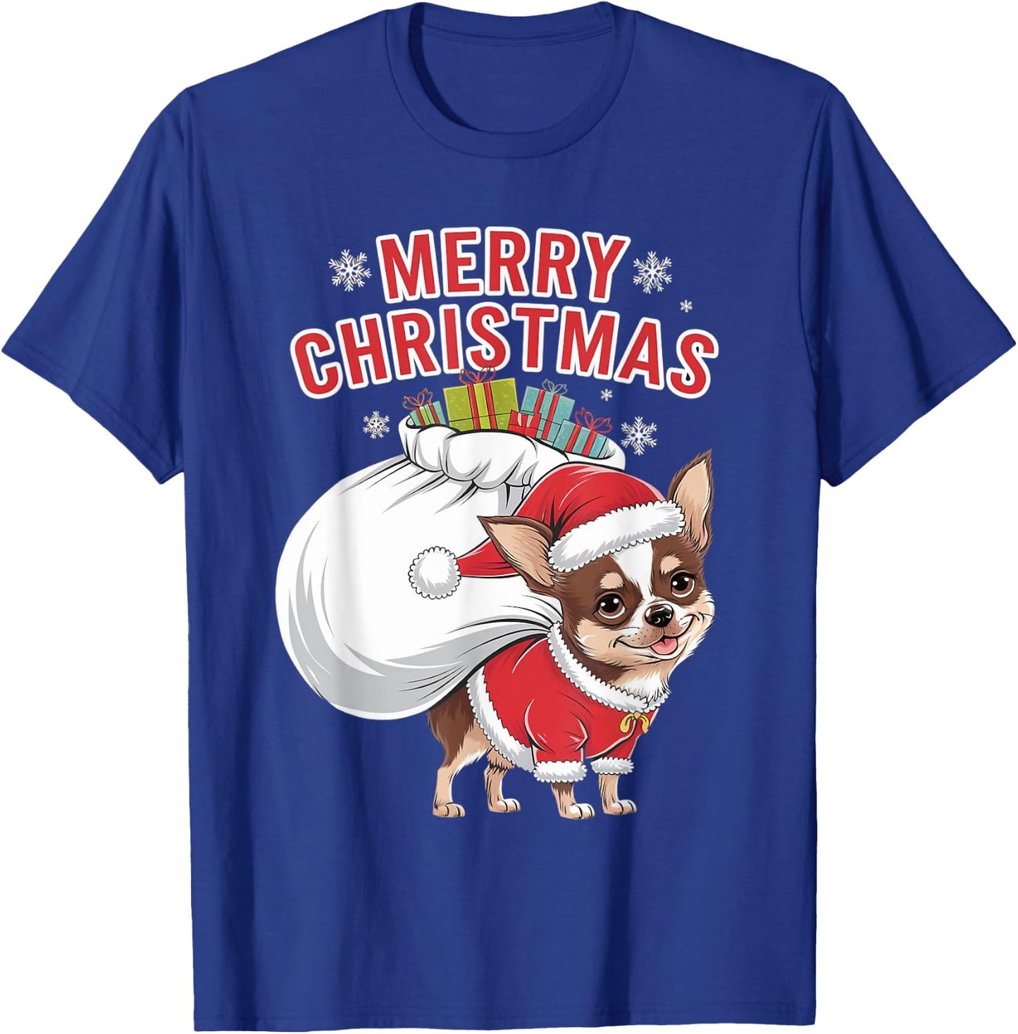 Merry Christmas Chihuahua T-Shirt - T-Shirt | Royal